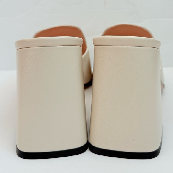 Gucci Mystic White leather Baby Horsebit block heel 70mm open toe mules EU 41.5 - Picture 5 of 10